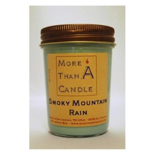 More Than A Candle More Than A Candle SMR8J 8 oz Jelly Jar Soy Candle; Smoky Mountain Rain SMR8J